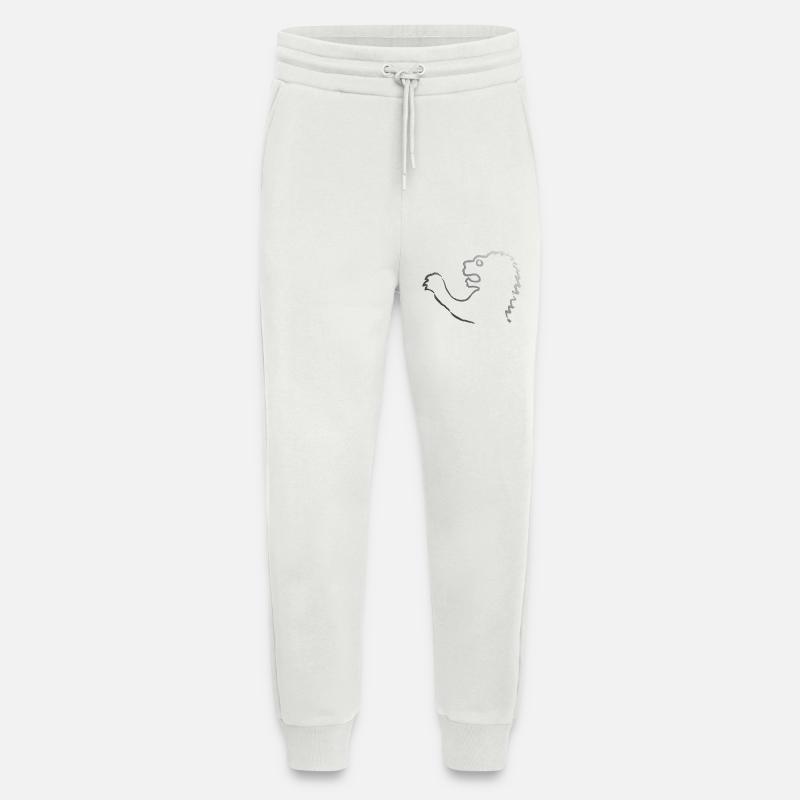 Lion's Head METALLIC Contour - Jogging Pants - made by SPREAD - OFF WHITE