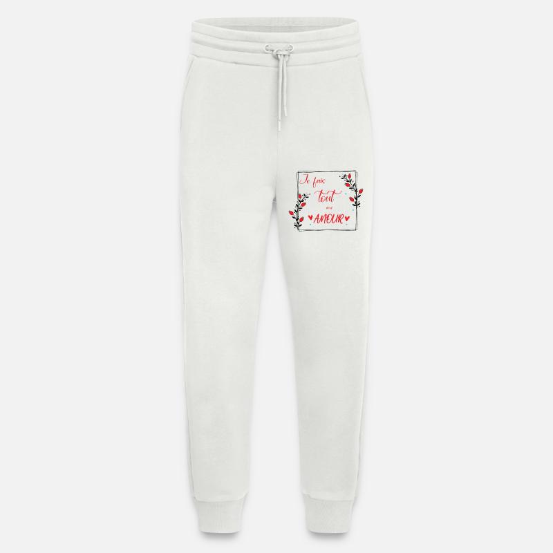 je fais tout avec amour - Pantalon de jogging bio décontracté fabriqué en UE - OFF WHITE