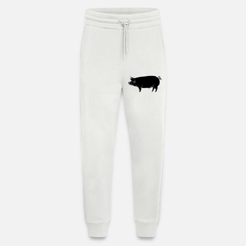 Pig shadow image logo - Jogging Pants - made by SPREAD  - OFF WHITE