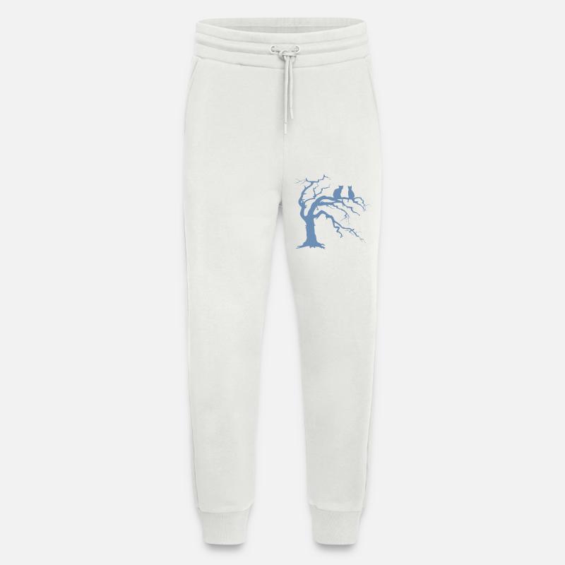 Dead tree with 2 cats silhouette - Jogging Pants - made by SPREAD  - OFF WHITE
