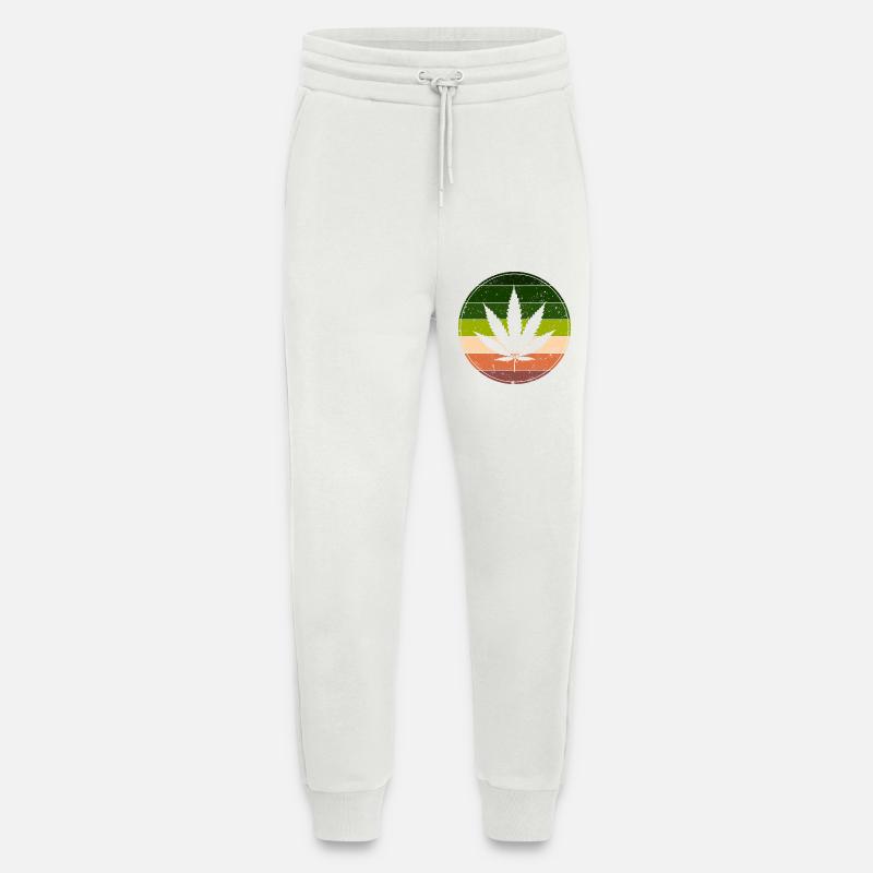 Retro Rainbow Cannabis Runde - Jogginghose - made by SPREAD - OFF WHITE