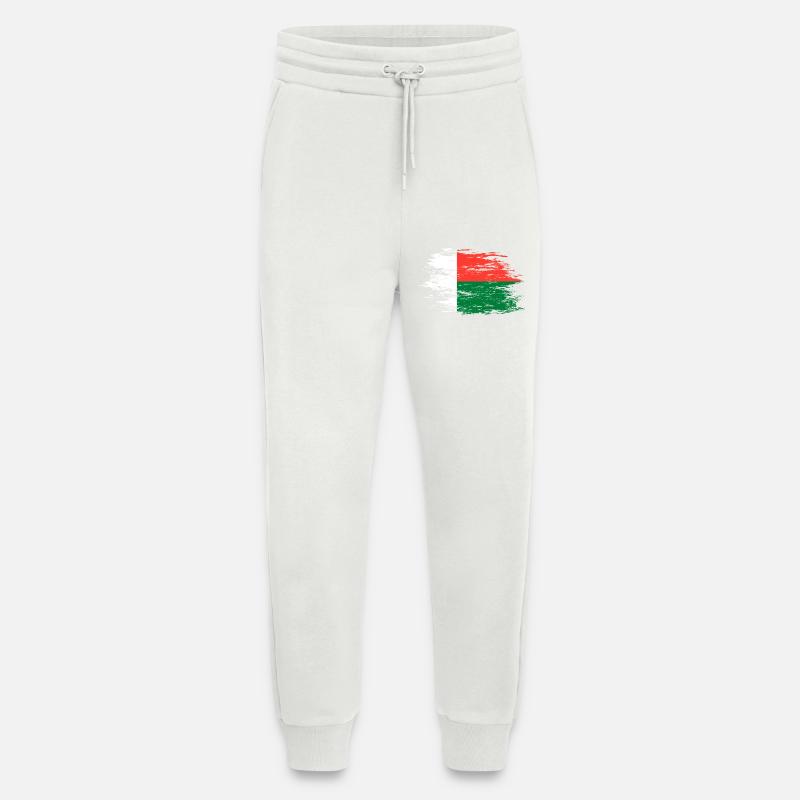 Drapeau de Madagascar utilisé - Pantalon de jogging bio décontracté fabriqué en UE - OFF WHITE