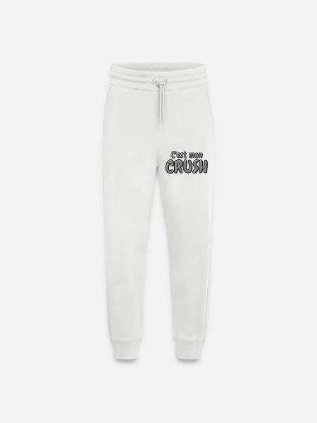 C'est mon crush, crush, béguin - Pantalon de jogging bio décontracté fabriqué en UE - OFF WHITE