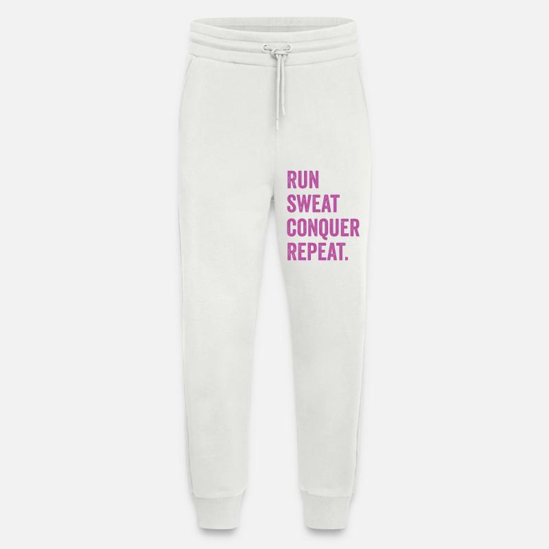 Run. Sweat. Conquer. Repeat. - Jogging Pants - made by SPREAD  - OFF WHITE