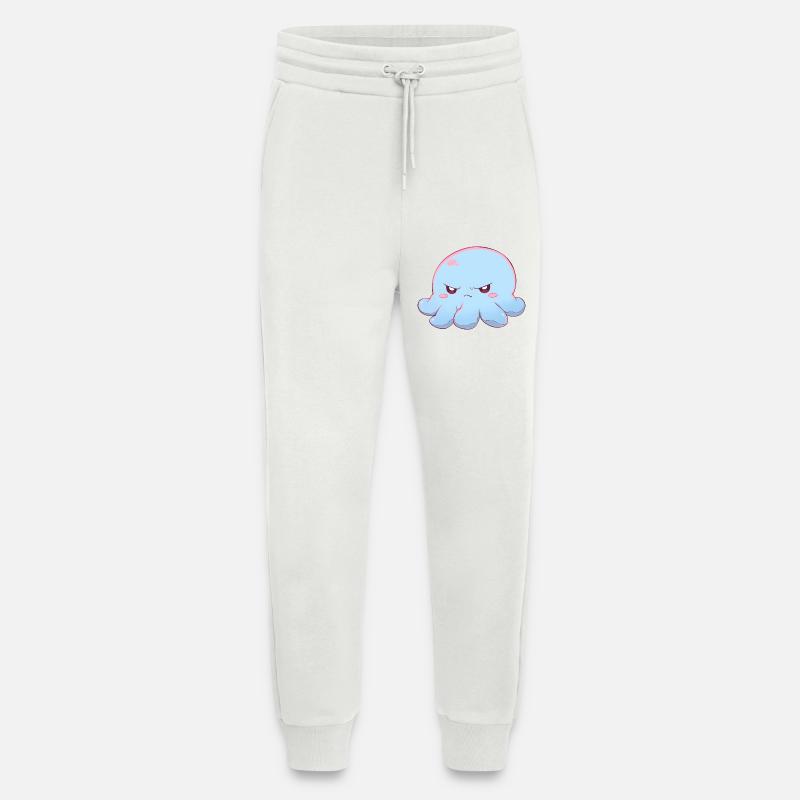 Blue grumpy octopus - Jogging Pants - made by SPREAD  - OFF WHITE