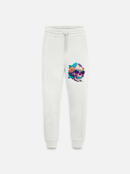Crâne - Pantalon de jogging bio décontracté fabriqué en UE - OFF WHITE
