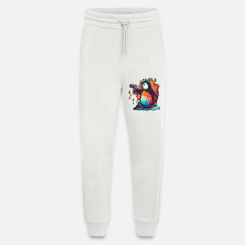 Penguin with pulled kolt - Jogging Pants - made by SPREAD  - OFF WHITE