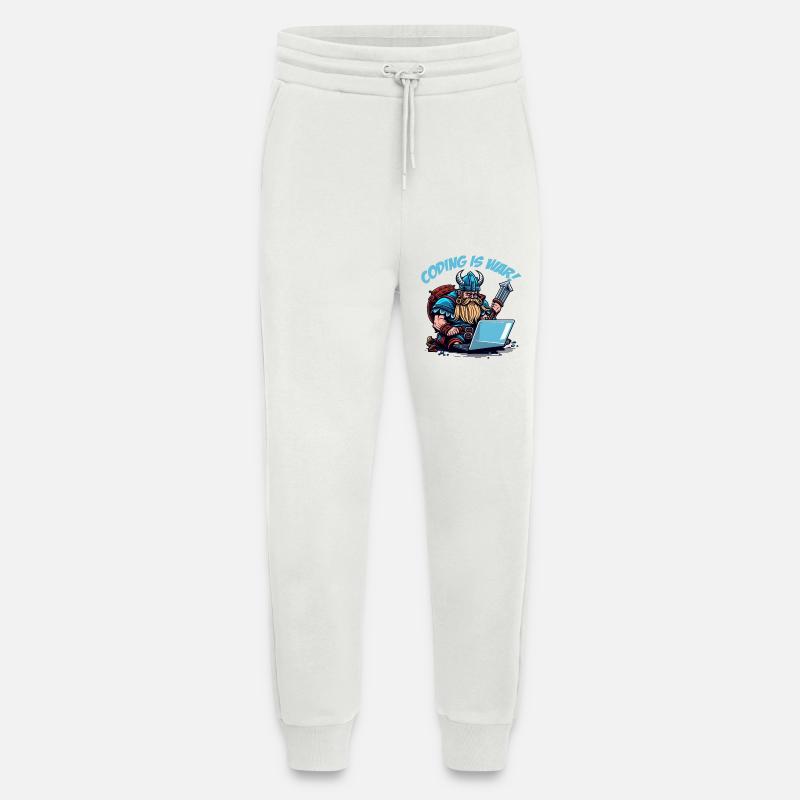 "Coding is war" Vikings - Jogging Pants - made by SPREAD  - OFF WHITE