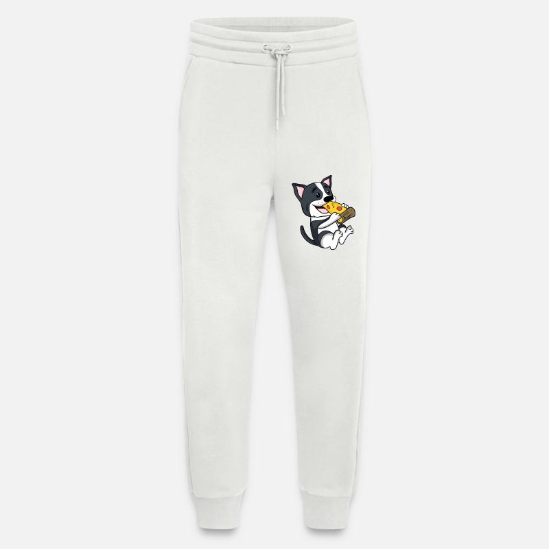Boston Terrier Hund Pizza - Jogginghose - made by SPREAD - OFF WHITE