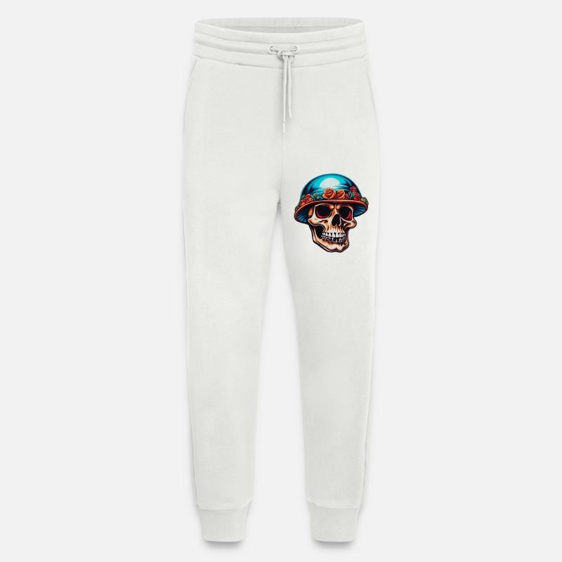 Totenkopf mit Pilzhut - Jogginghose - made by SPREAD - OFF WHITE