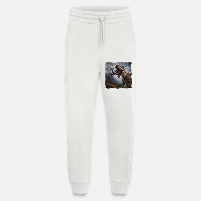 T Rex Motorradfahrer - Jogginghose - made by SPREAD - OFF WHITE