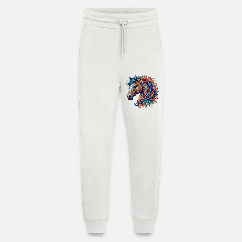 Pferd mit Mandalas verziert - Jogginghose - made by SPREAD - OFF WHITE