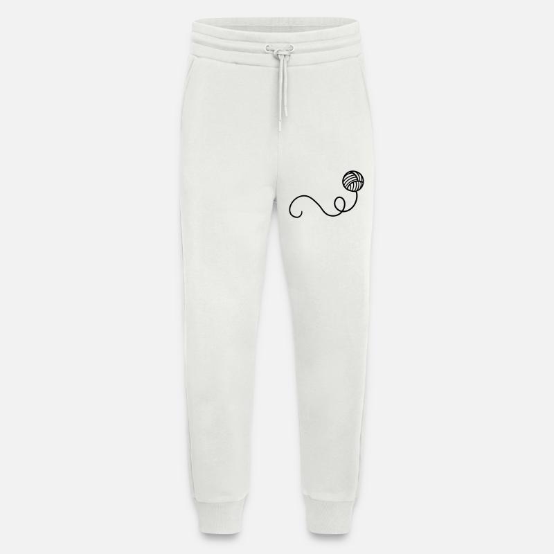 Boule de laine de dessin animé - Pantalon de jogging bio décontracté fabriqué en UE - OFF WHITE