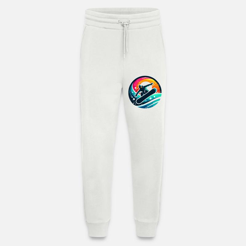 Vibrations de l'Évolution du Snowboard - Pantalon de jogging bio décontracté fabriqué en UE - OFF WHITE