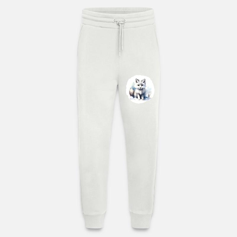 Polarfuchs Aquarell - Jogginghose - made by SPREAD - OFF WHITE