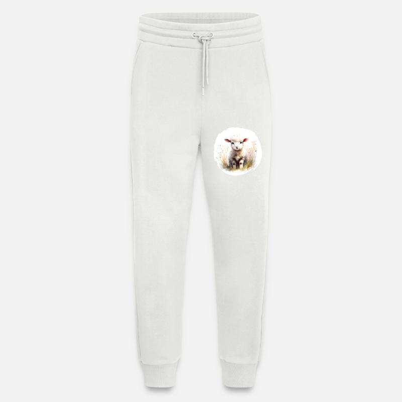 Lamm Aquarell - Jogginghose - made by SPREAD - OFF WHITE