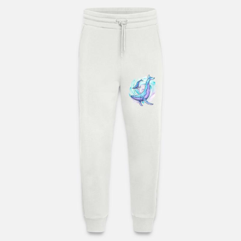 Humpback whale with calf - Jogging Pants - made by SPREAD  - OFF WHITE