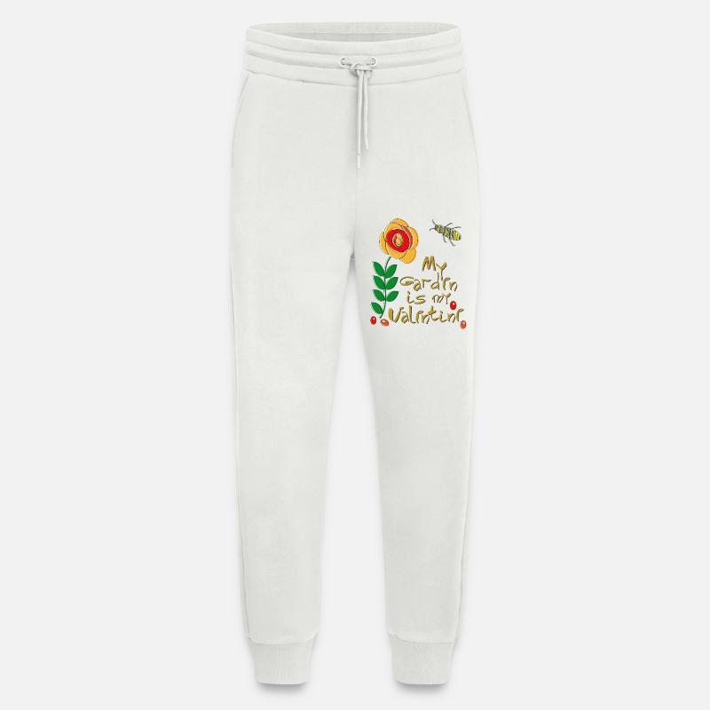 mon jardin est mon Valentin - Pantalon de jogging bio décontracté fabriqué en UE - OFF WHITE