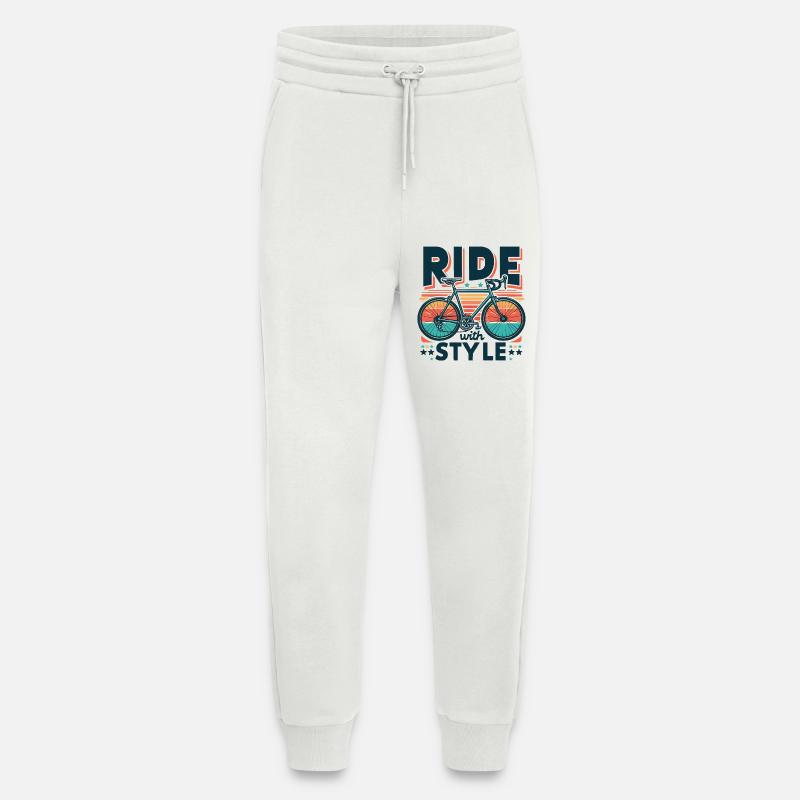 Ride with Style Bicycle Design - Jogging Pants - made by SPREAD  - OFF WHITE