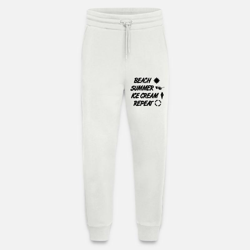Routine des amateurs de crème glacée - Pantalon de jogging bio décontracté fabriqué en UE - OFF WHITE