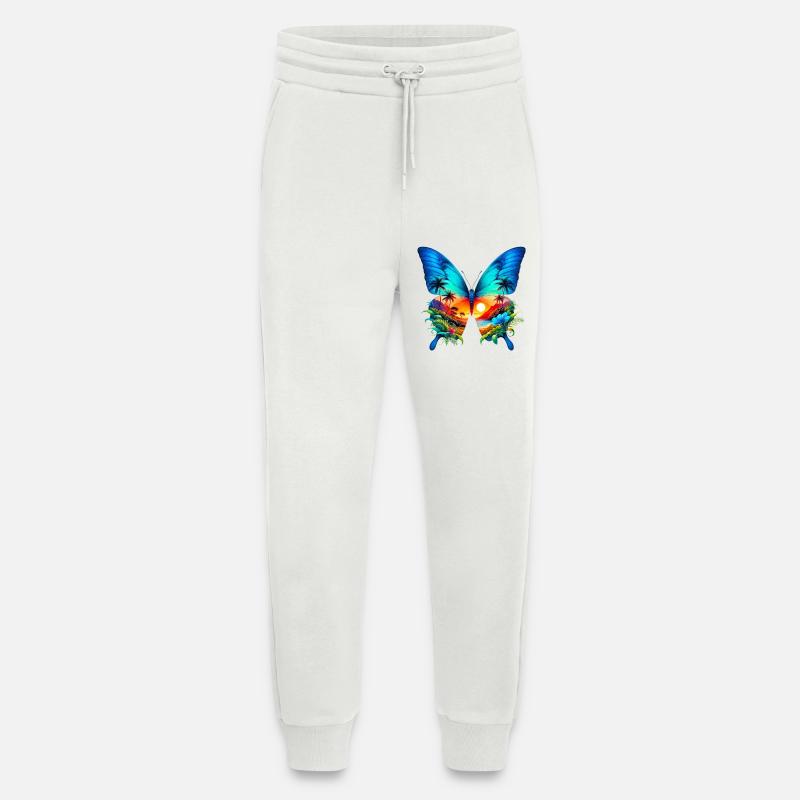 Papillon - Pantalon de jogging bio décontracté fabriqué en UE - OFF WHITE