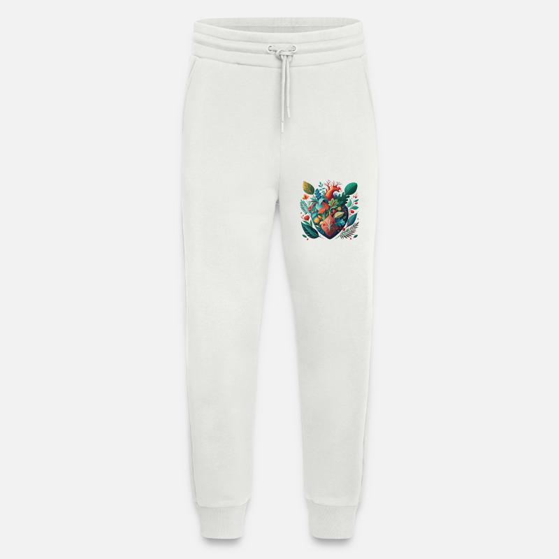 Regenbogen Botanisches Herz - Jogginghose - made by SPREAD - OFF WHITE