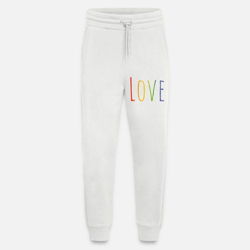 CSD LGBT Regenbogen Love Design - Jogginghose - made by SPREAD - OFF WHITE