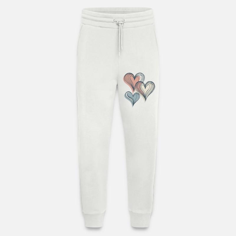 Pastellherzen Linienkunst - Jogginghose - made by SPREAD - OFF WHITE