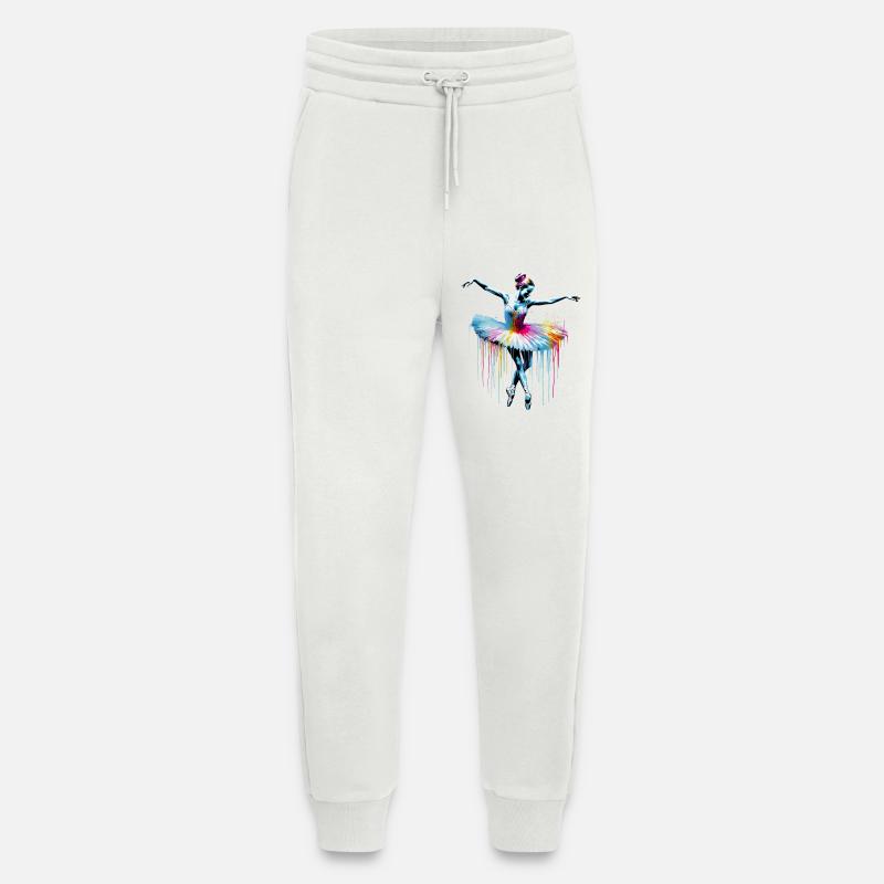 Danseuse de ballet avec tutu - Pantalon de jogging bio décontracté fabriqué en UE - OFF WHITE