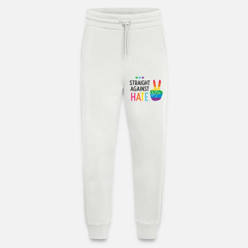 LGBT Pride Month - Straight Against Hate - Jogging Pants - made by SPREAD  - OFF WHITE