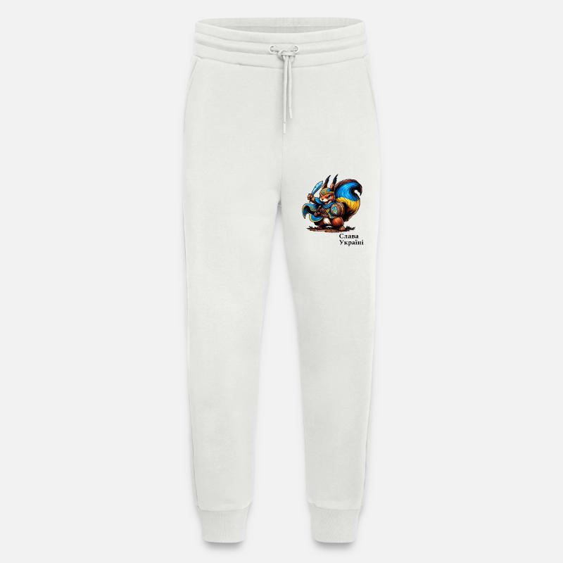 Cooles Ukraine Kämpfer Eichhörnchen - Jogginghose - made by SPREAD - OFF WHITE