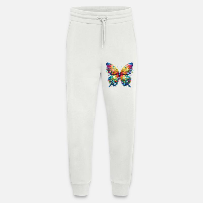 Papillon - Pantalon de jogging bio décontracté fabriqué en UE - OFF WHITE