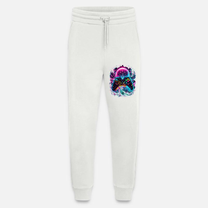 Synthwave Cyberpunk Gaming Controller - Jogging Pants - made by SPREAD - OFF WHITE