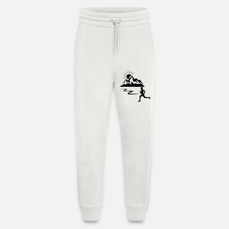 Läufer Mann mit Bergen - Jogginghose - made by SPREAD - OFF WHITE