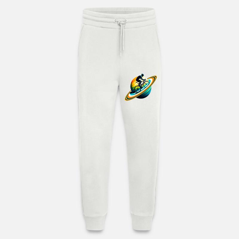 Cyclist on Saturn - Jogging Pants - made by SPREAD  - OFF WHITE