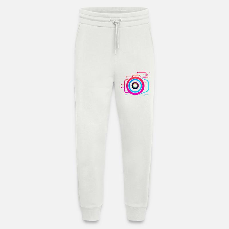 Caméra style Synthwave - Pantalon de jogging bio décontracté fabriqué en UE - OFF WHITE