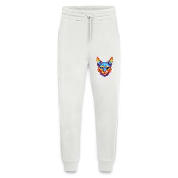 Chat Rex allemand, race de chat, dessin animé, animal de compagnie kawaii - Pantalon de jogging bio décontracté fabriqué en UE - OFF WHITE - Devant