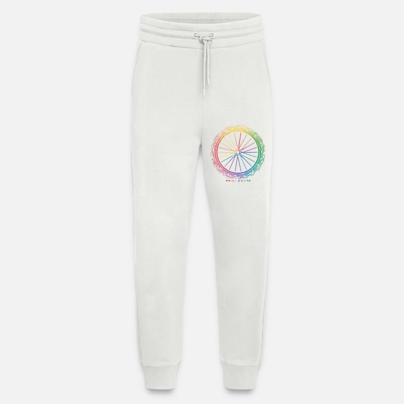 Vibrant Rainbow Bicycle Wheel Design - Jogging Pants - made by SPREAD - OFF WHITE