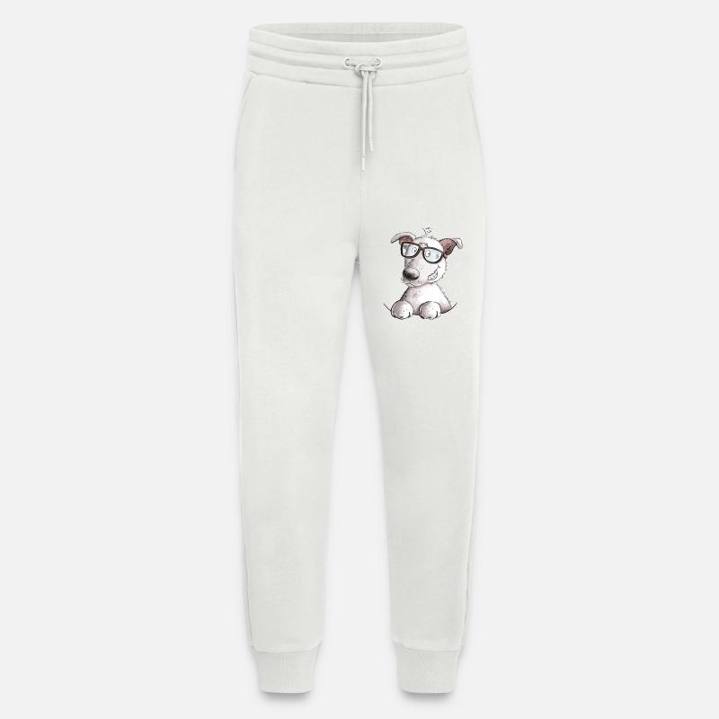 Cooler Weisser Schäferhund Hund Brille - Jogginghose - made by SPREAD - OFF WHITE