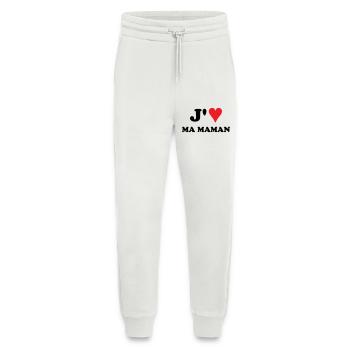 J'aime ma maman - Pantalon de jogging bio décontracté fabriqué en UE - OFF WHITE - Devant