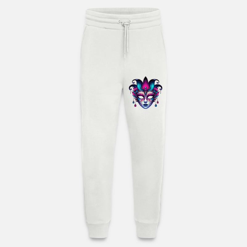 Masque du Carnaval de Venise - Pantalon de jogging bio décontracté fabriqué en UE - OFF WHITE