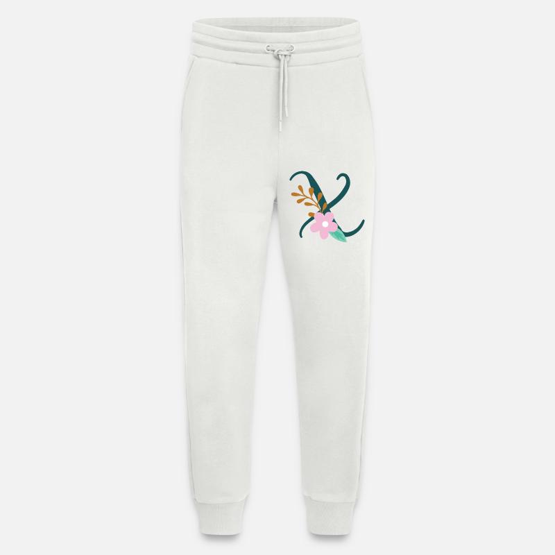 Eleganter Buchstabe 'X' mit Blumen - Jogginghose - made by SPREAD - OFF WHITE
