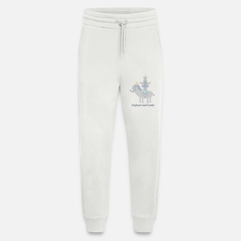 Elefant und Schloss L mit Text - Jogginghose - made by SPREAD - OFF WHITE