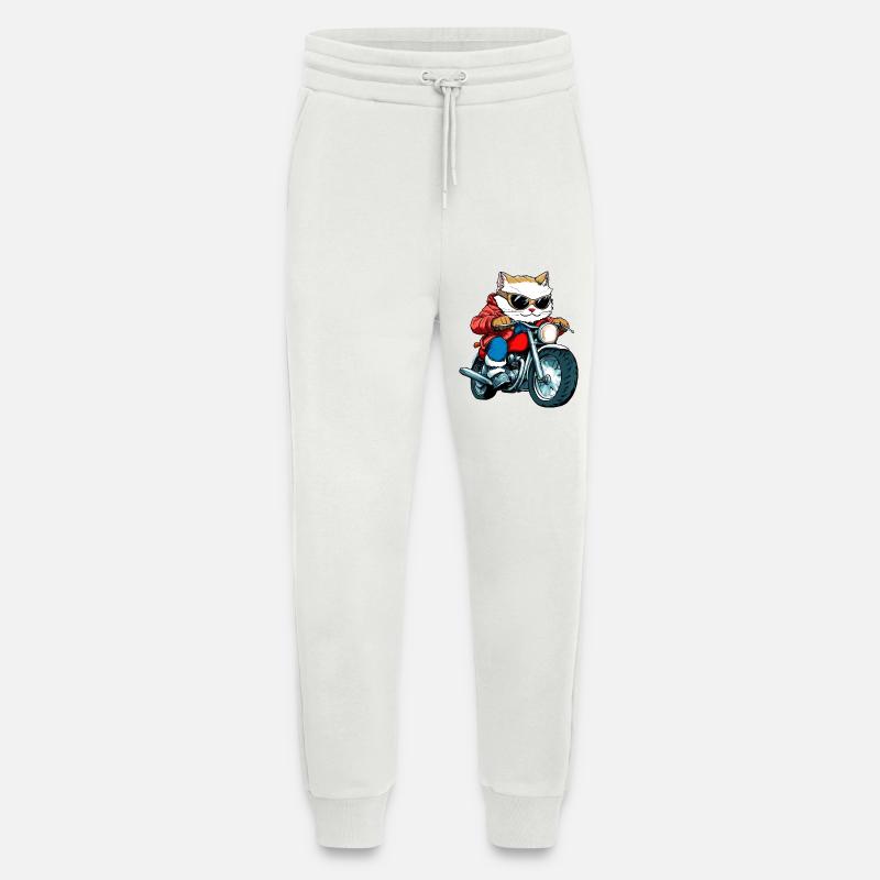 Katzen Motorradfahrer / Motorrad Katze - Jogginghose - made by SPREAD - OFF WHITE
