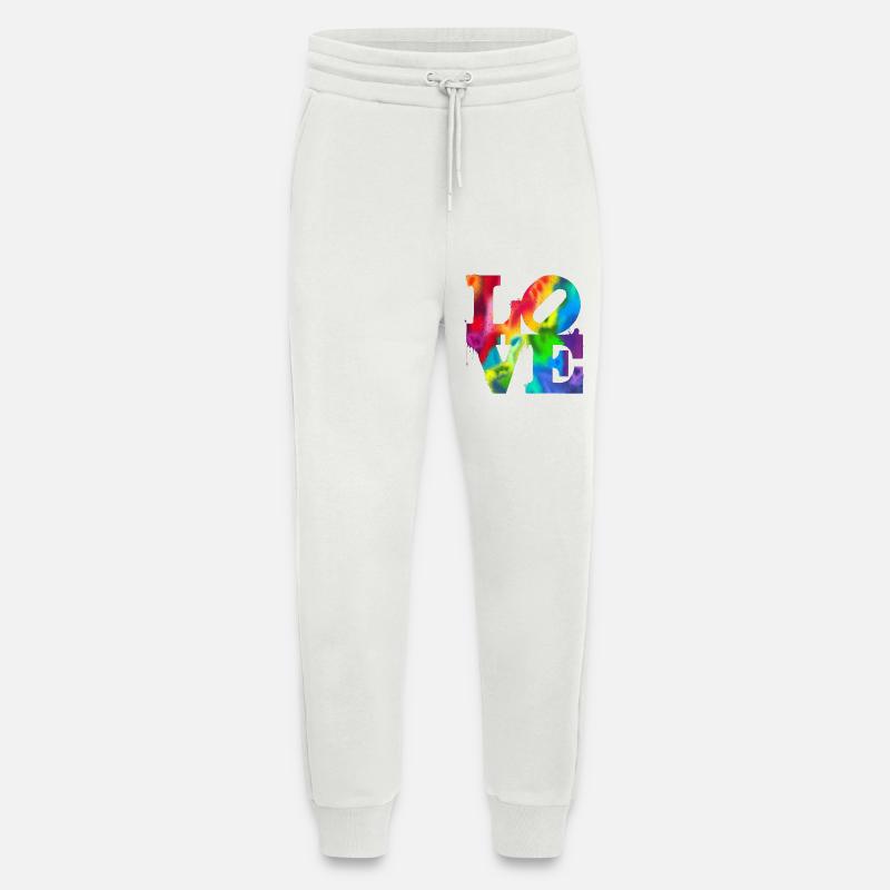 Regenbogen-Graffiti LOVE Burst - Jogginghose - made by SPREAD - OFF WHITE
