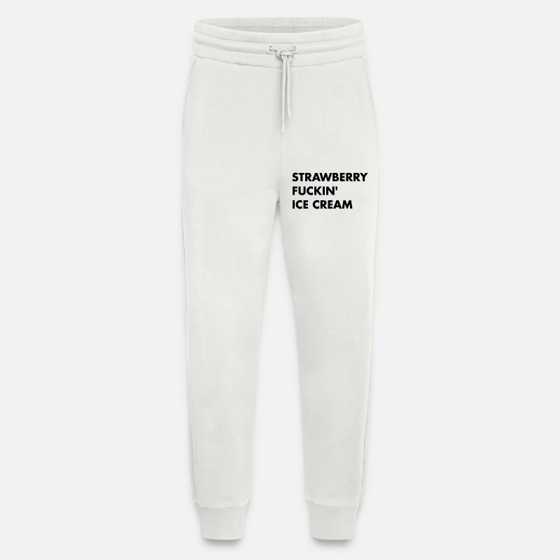 Erdbeer Eis - schwarzer Schriftzug - Jogginghose - made by SPREAD - OFF WHITE