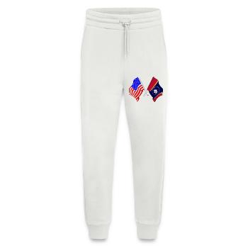 Flagge USA und Bundesstaat Mississippi gekreuzt - Jogginghose - made by SPREAD - OFF WHITE - Vorne