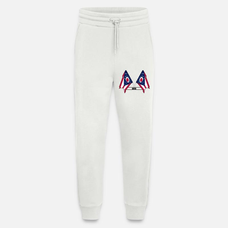 wee flags text OHIO - Jogging Pants - made by SPREAD  - OFF WHITE