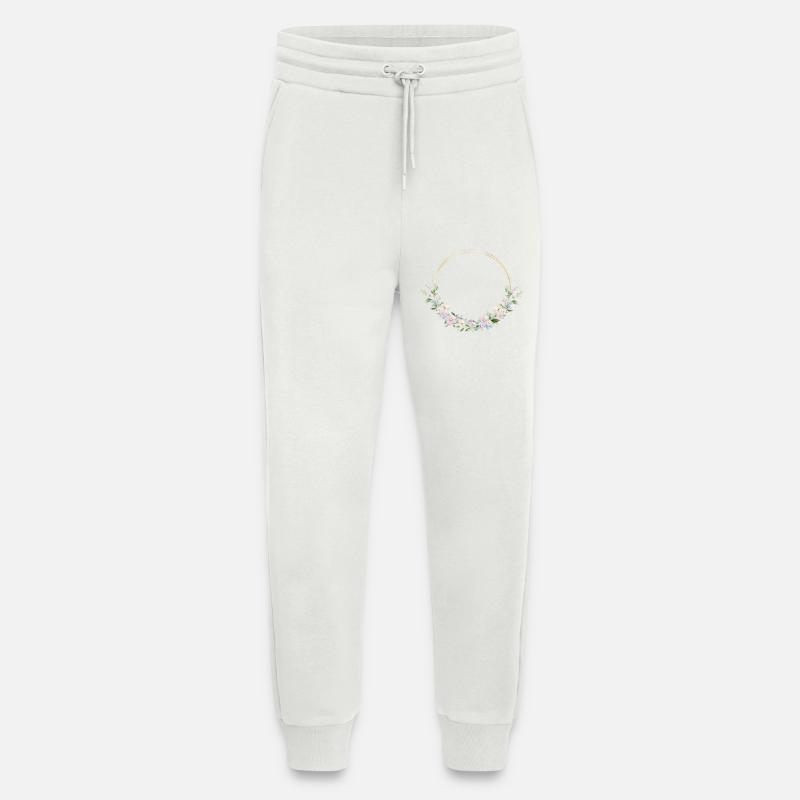 Spring Wreath - Personalizable - Jogging Pants - made by SPREAD  - OFF WHITE