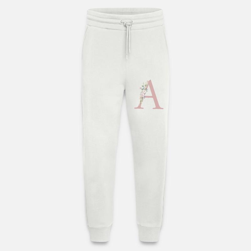 A Monogramm, Floral, personalisierbar - Jogginghose - made by SPREAD - OFF WHITE